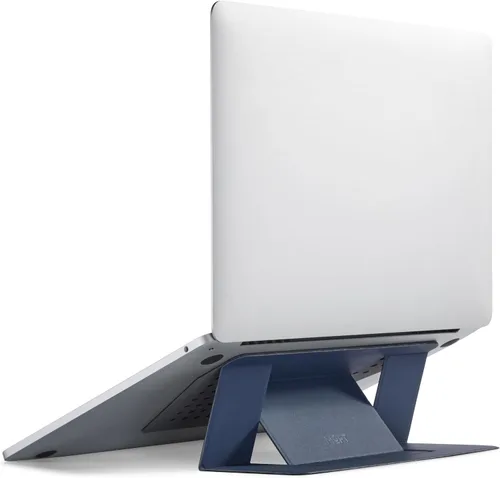 Vista 9 de MOFT Soporte para computadora portátil para escritorio, soporte adhesivo para computadora MacBook con 2 ángulos de visión ajustables, elevador Negro