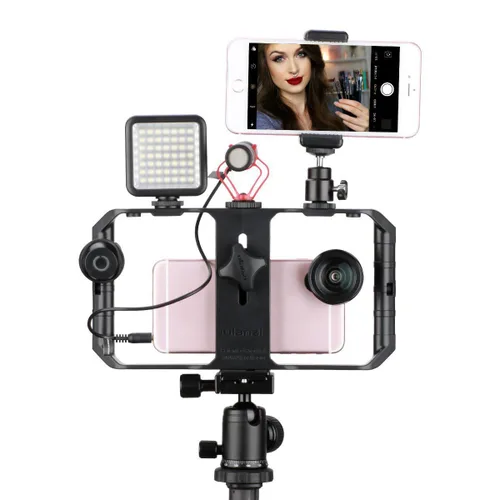 Vista 7 de Ulanzi U Rig Pro Video Rig para iPhone, Estabilizador de Teléfono con Triple Soporte de Zapata Fría, Soporte de Trípode de Teléfono para iPhone 16