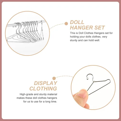 Vista 8 de NUOBESTY Perchero de ropa para muñecas, perchero de ropa en miniatura, perchero para ropa, decoración de casa de muñecas, accesorios para muebles