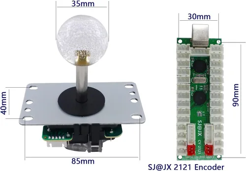 Vista 3 de 2 Jugadores Arcade Juego DIY Kit Botón LED Zero Delay USB Encoder 2 Jugadores Teclado Mecánico Interruptor Arcade Joystick Controlador PC Raspberry
