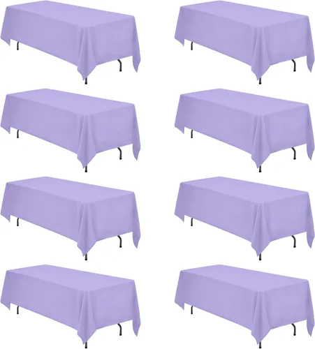 Vista 68 de BRILLMAX - Manteles para mesa rectangular de 6 pies, tela de lino de poliéster, lavable, para boda, recepción, banquete, fiesta de cumpleaños, 60 x
