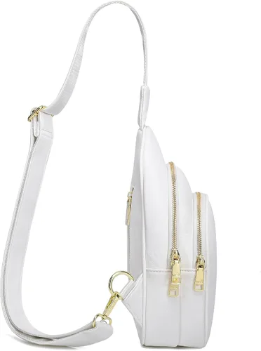 Vista 7 de INICAT Riñoneras cruzadas, bolsos de cuero para el pecho para mujer