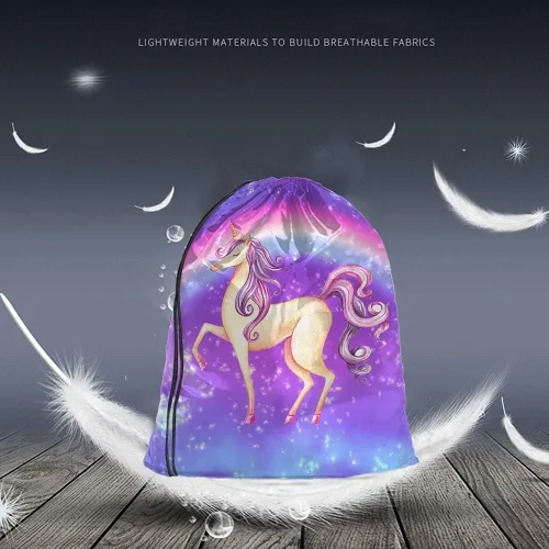 Vista 2 de Beabes Acuarela Unicornio Cordón Bolsas Mochila Gimnasio Saco, Multi-a66, Mochilas de viaje