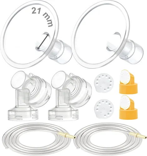 Vista 12 de Maymom Kit de extractor de leche compatible con bomba Medela in Style Advanced Pump; 2 protectores de pecho de 0.67 pulgadas de dos piezas, 2