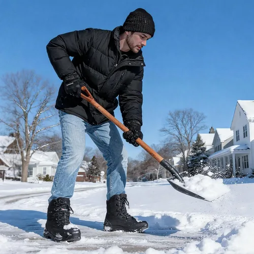 Vista 2 de NORTIV 8 Botas de esquí de invierno con suela de goma para hombre, con aislamiento impermeable Negro