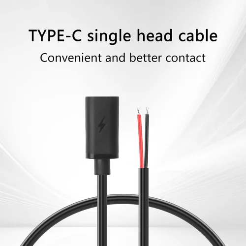 Vista 3 de GINTOOYUN Cable de extensión de 2 pines USB C hembra cable de alambre desnudo 5V/3A USB tipo C hembra cable de alimentación de extremo abierto