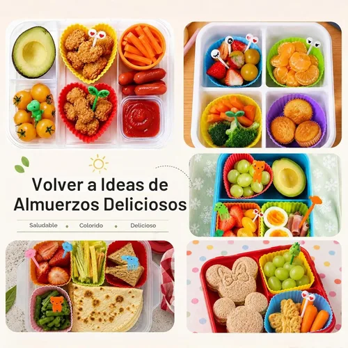 Vista 3 de XANGNIER 104 divisores de silicona para lonchera con palillos de alimentos, accesorios reutilizables para lonchera, accesorios de suministros