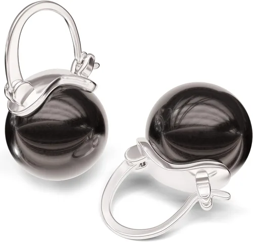 Vista 3 de Aretes tipo dormilona de perlas en tono dorado para mujer, ideales para novia, trabajo, fiesta, vestido, vacaciones