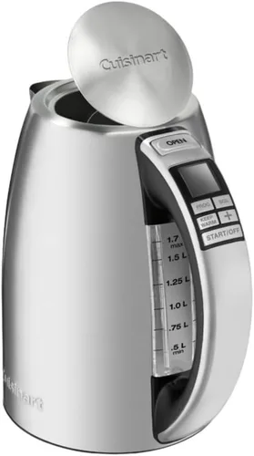 Vista 2 de Cuisinart PerfecTemp - Hervidor programable inalámbrico de acero inoxidable de 1.7 litros y 1500 vatios con seis preajustes, mango que se mantiene