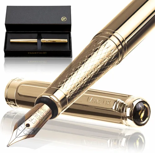 Vista 11 de FANSTIK Bolígrafo de lujo negro y dorado, juego de regalo elegante para mujeres, chapado en oro real de 24 quilates, juego de regalo profesional