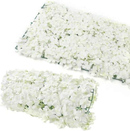 Vista 10 de Paquete de 10 paneles de pared de flores artificiales de 24 x 16 pulgadas, paneles de pared románticos de rosas de seda para bodas, fiestas, hogar