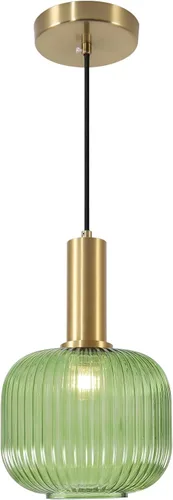 Vista 10 de KCO Lighting Lámpara Colgante Mini de Cristal Ahumado, Accesorio de Iluminación de 1 Luz Oro Cepillado, Luces Colgantes para Isla de Cocina