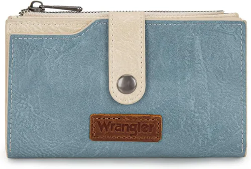 Vista 18 de Wrangler - Billetera para mujer con tarjetero plegable, cierre y ventana para identificación