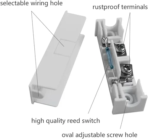 Vista 6 de Paquete de 5 interruptores magnéticos NC Sensor de puerta de contactos para sistema de seguridad de alarma para el hogar