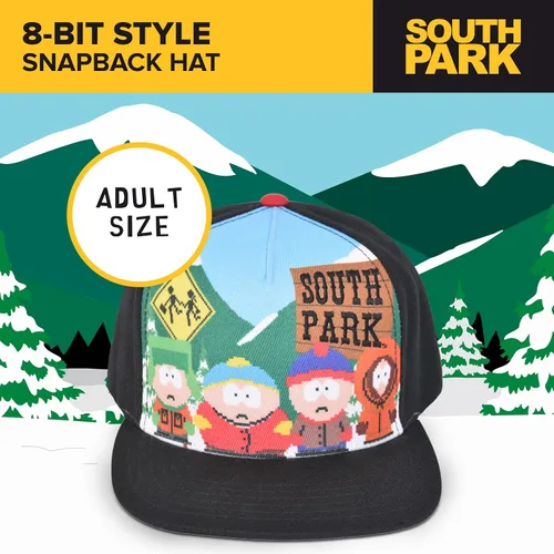 Vista 2 de Concept One South Park Gang - Gorra de béisbol ajustable de 8 bits con ala plana