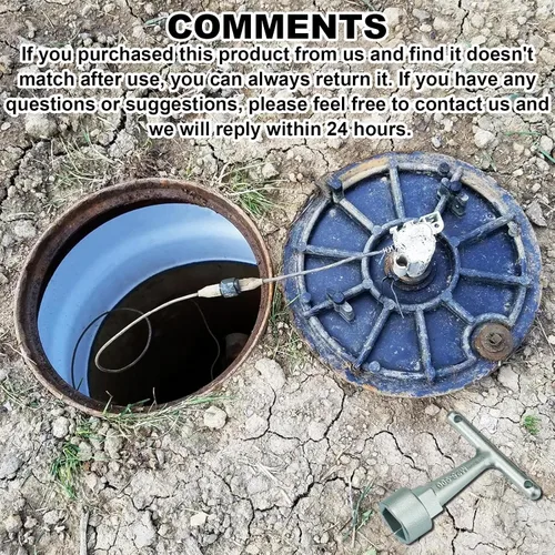 Vista 6 de Llave medidor de agua para enchufe de pentágono, llave de parada de bordillo, herramienta de cierre de válvula de agua para enchufe de pentágono