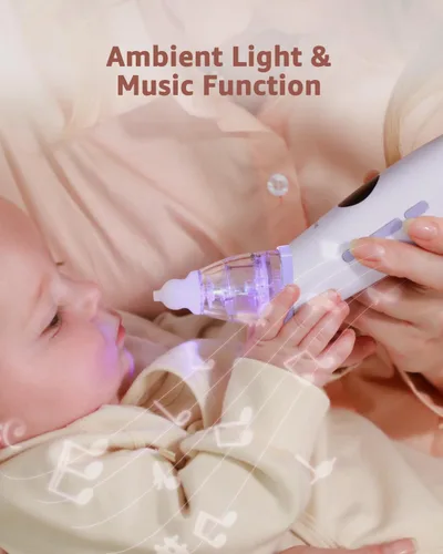 Vista 4 de GROWNSY Aspirador Nasal para Bebé Succionador de Nariz para Bebé Succión Eléctrica de Nariz para Niños Pequeños, Succionador Ergonómico de Mocos