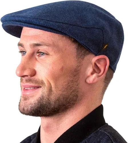 Vista 5 de Gorra plana 100% lana Hatman of Ireland hecha a mano en Irlanda marino