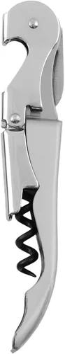 Vista 10 de True Truetap Sacacorchos de camarero de doble bisagra, abridor de botellas de vino de acero inoxidable con cortador de papel de aluminio Negro