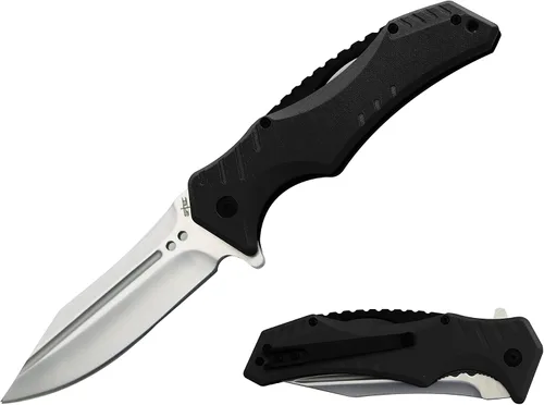 Vista 9 de S-TEC Cuchillo de bolsillo plegable EDC con rodamiento de bolas con mango compuesto G10, estilo múltiple para elegir