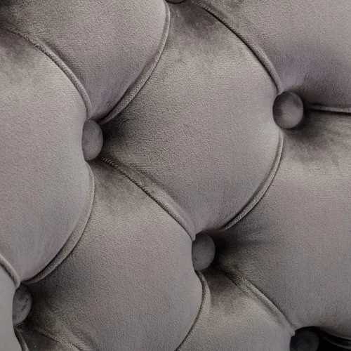 Vista 3 de Polibi Silla de oficina giratoria, silla tapizada de terciopelo sin brazos con base de metal dorado, silla de escritorio ajustable, botón