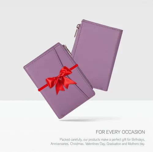 Vista 5 de Oak Leathers Cartera de cuero para mujer – Monedero pequeño RFID para tarjetas de crédito y soporte de identificación para damas, regalo