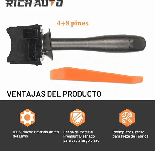 Vista 4 de Interruptor de señal de giro y palanca intermitente compatible con 2004-2012 Chevy Malibu 2007-2010 Pontiac G6 2007-2009 Saturn Aura Interruptor