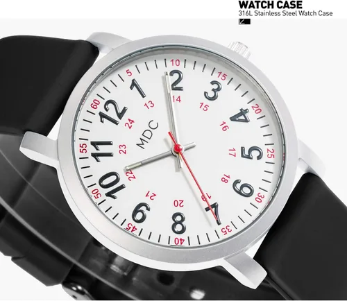 Vista 4 de Infantry MDC 5ATM Waterpfoof - Reloj de enfermera para estudiantes de medicina, médicos, relojes de enfermería para mujeres con segunda mano, hora