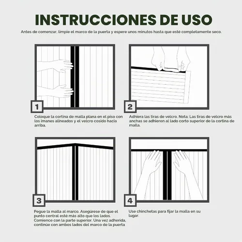Vista 8 de Puerta mosquitera magnética manos libres, resistente, protector de malla de puerta de mosquitero autosellado, apto para mascotas y niños, hebilla