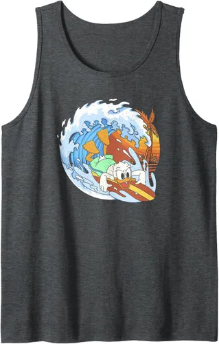 Vista 3 de Disney Camiseta sin mangas de Mickey and Friends Donald Duck Surfing, Negro, S