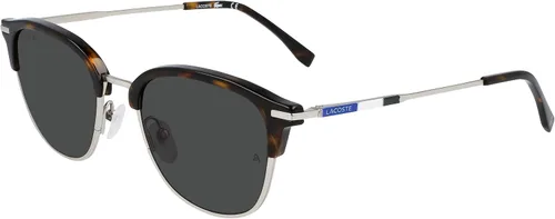 Vista 2 de Lacoste Gafas de sol grises ovaladas para hombre L106SND 045 52, plateado