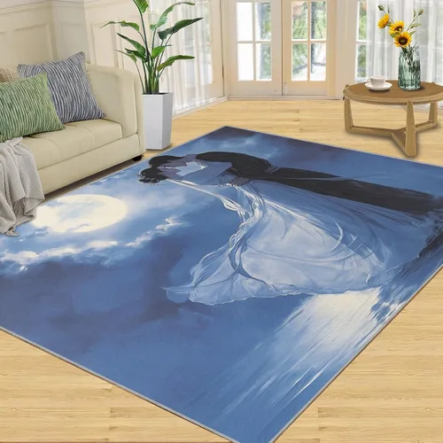 Vista 13 de Cyberpunk Rugs for Bedroom, Neon Head Area Rug, Neon Art Rugs for Living Room, Indoor Non-Slip Rug, Machine Washable Carpet for Front Entrance Floor