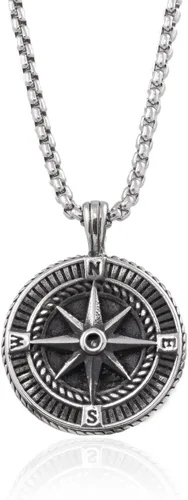 Vista 24 de Galis Collar para hombre, collar de cadena de plata de acero inoxidable de alta calidad para hombres, no se deslustra, cadenas para hombres