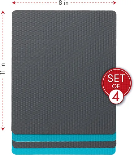 Vista 3 de Dexas Tabla de Cortar de Servicio Pesado Grippmat, Tablas de Cortar Flexibles para Cocina, Juego de 4, Tapete de Corte de Tabla de Plástico