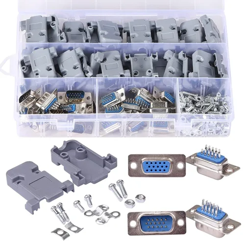 Vista 11 de DB9 20 juegos de conectores de soldadura 9PIN RS232 adaptador