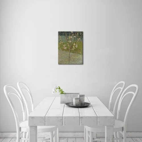 Vista 3 de Wieco Art Lienzo de árbol de almendro en flor, reproducción de pintura al óleo famosa de Van Gogh, arte de pared clásico abstracto de flores listo