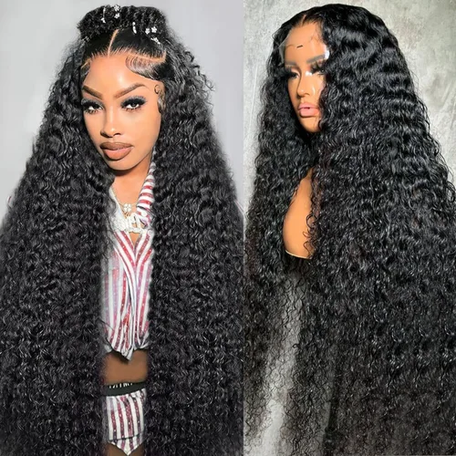 Vista 37 de Pelucas de cabello humano lacio para mujeres negras, encaje frontal de 13 x 4 pulgadas, previamente despuntada, sin pegamento, HD frontal, negro