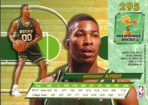 Vista 2 de 1992-93 Ultra #295 Anthony Avent NM-MT RC Rookie Milwaukee Bucks Basketball
