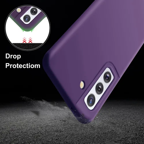 Vista 6 de Funda diseñada para Galaxy S21 FE, silicona líquida de goma a prueba de golpes, forro de tela de microfibra suave, compatible con Galaxy S21 FE