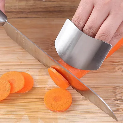 Vista 5 de 2 protectores de dedos para cortar, herramienta de cocina, protectores de dedos de acero inoxidable para cortar alimentos, protectores de dedos