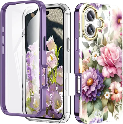 Vista 56 de Funda bonita de mármol para iPhone 13 Pro de 6.1 pulgadas, con protector de pantalla incorporado, ligera y elegante, de TPU, para cuerpo completo, a