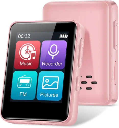 Vista 8 de Reproductor de música MP3 de 32 GB con Bluetooth, mini reproductor de música portátil con pantalla de 1.8 pulgadas, altavoces, radio FM, grabador