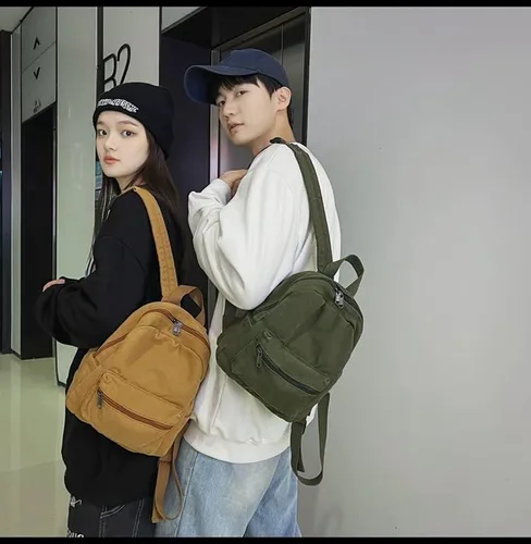 Vista 4 de XPONNI Mochila pequeña para adolescentes y niñas, accesorios de grunge, mochila para mujer, mini mochila (verde)