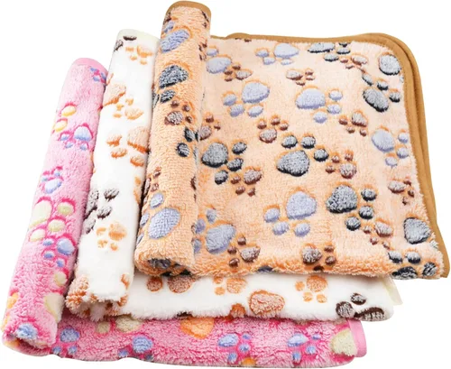 Vista 2 de DOOVID Manta para mascotas, suave y esponjosa de forro polar para mascotas, manta de franela para perros y gatos, manta para mascotas con estampado