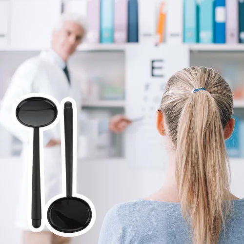 Vista 2 de Paquete de 4 oclusores de ojo de mano negros de plástico Vision Optics Optometría Instrumento para examen de gráfico ocular
