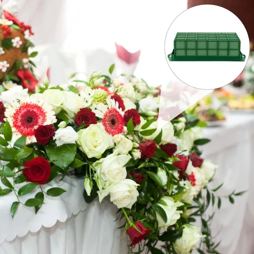 Vista 7 de Hahood Paquete de 2 jaulas rectangulares de espuma floral con arreglos florales de espuma floral para flores frescas, decoraciones de boda