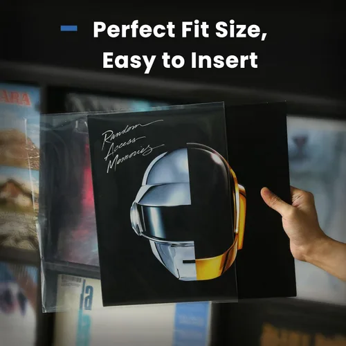 Vista 2 de Cubiertas de álbum de vinilo: Fundas protectoras de disco de vinilo LP de 12 pulgadas Fundas exteriores de discos transparentes y duraderas de 3