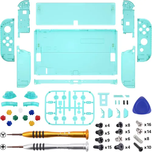 Vista 44 de eXtremeRate DIY Full Set Shell for Nintendo Switch OLED, Replacement Console Back Plate & Kickstand, Custom NS Controller Housing with Full Set