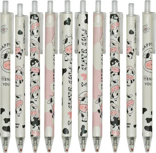 Vista 10 de Maydahui 12 unidades de bolígrafos de gel con diseño de abejas, bolígrafos de animales lindos, retráctiles, con impresión de flores, tinta negra