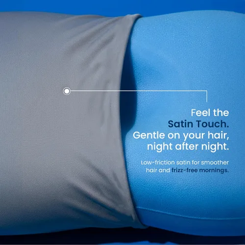 Vista 8 de IWS I WANNA SLEEP Premium Ergoblu Almohada de espuma viscoelástica cervical refrescante Satin-Touch No-Frizz Pillowcase, Orthopedic Neck & Spine